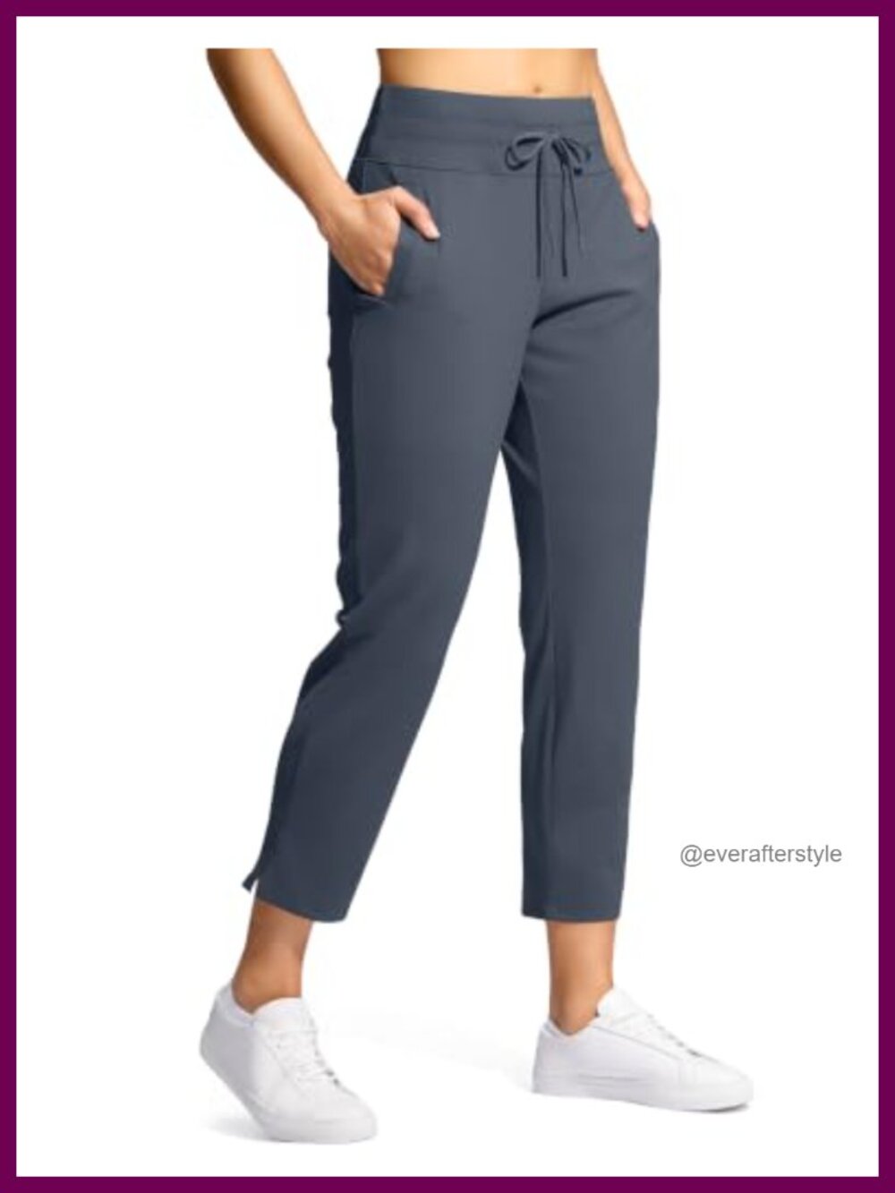 High Waisted Ankle Pants with Pockets Women's Stretch Athletic Golf 7/8